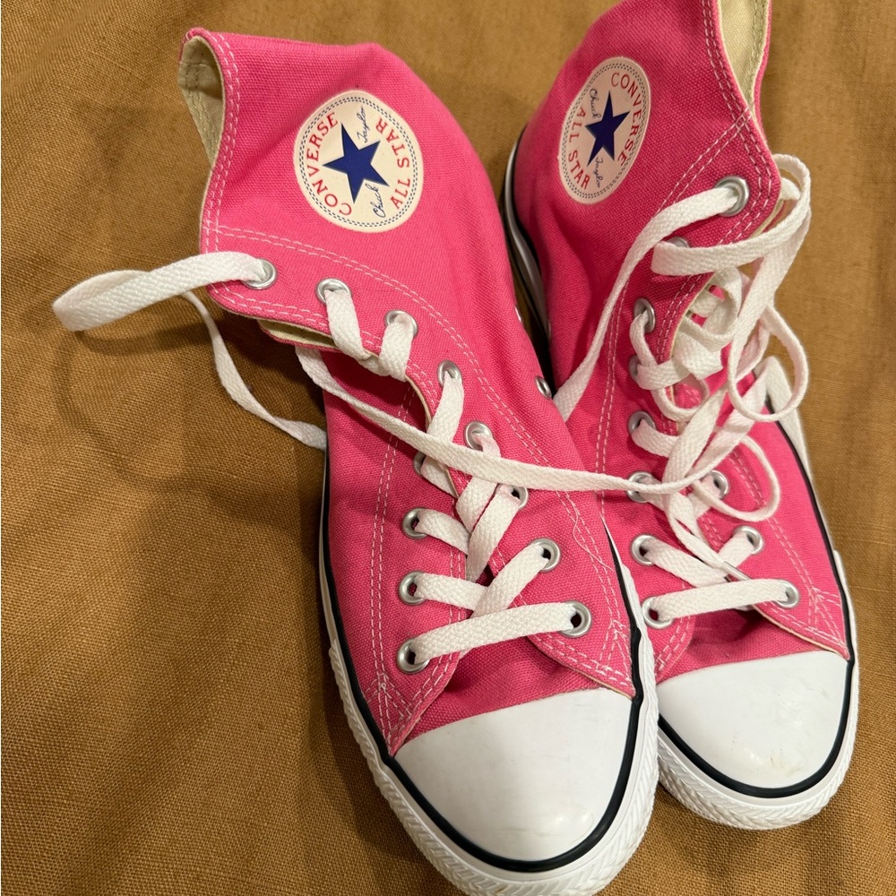 Converse Fuchsia High-Tops with White Accents